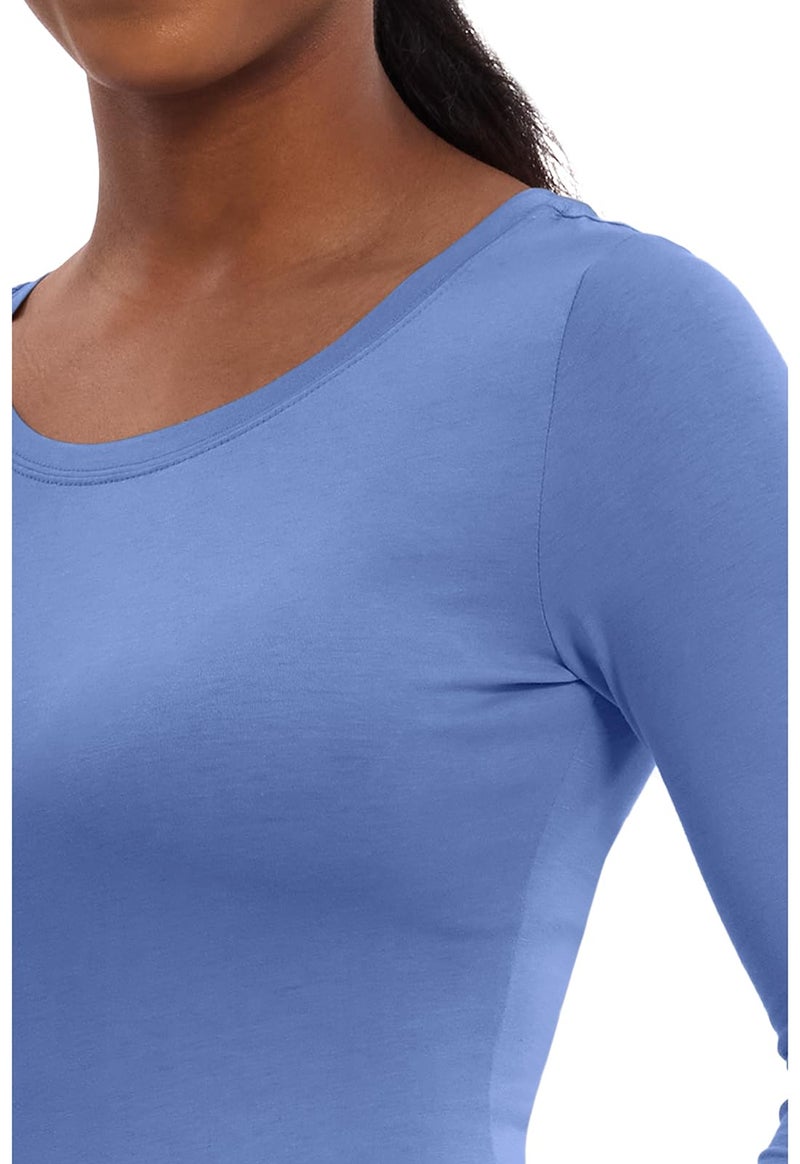 Healing Hands Under Scrubs for Women Long Sleeve Knits Womenâ€™s Medical Scrub Tee 5047 Melissa Underscrubs Ceil L - Image 3